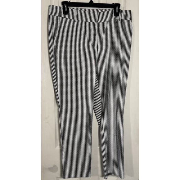 Ann Taylor Pants - Ann Taylor Factory Navy Blue/White striped Pants, Size 6